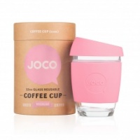 Joco Coffee Cup - Glass Reusable Cup Strawberry Pink